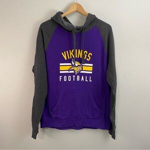 NFL Minnesota Vikings Football Purple Hooded Sweatshirt Mens Size Large